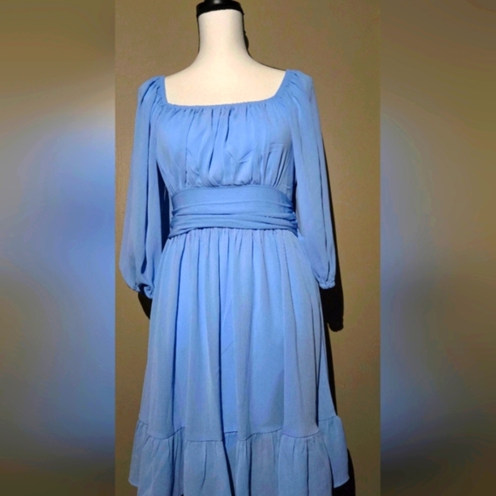 🍒Sky Blue Flowy Summer Dress